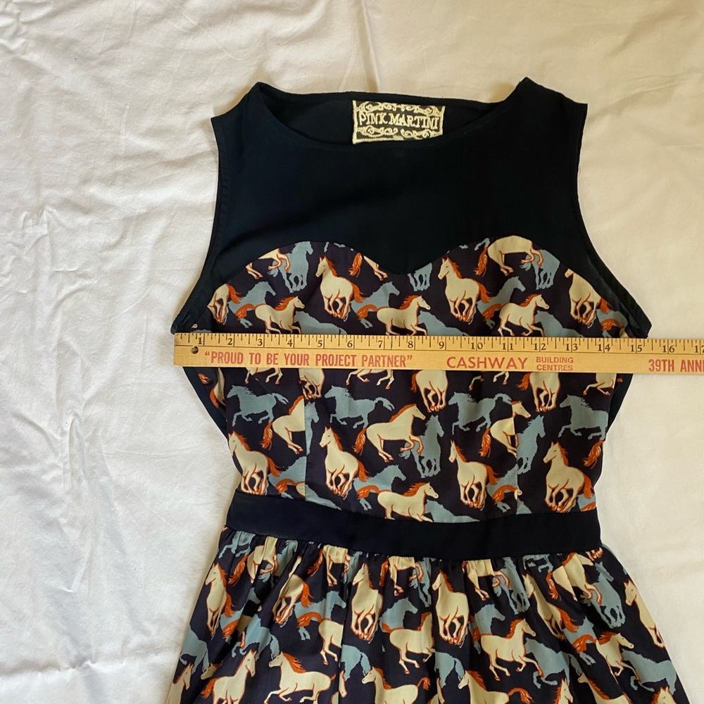 Pink Martini The Runaway Summer Dress Sleeveless Open Back Horse Print  XS - Picture 12 of 16